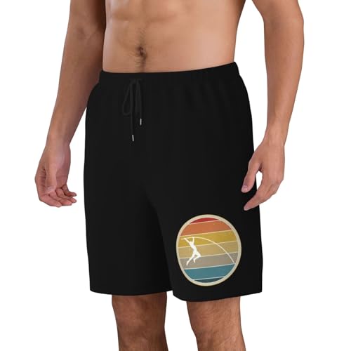 Retro Pole Vault Mens Swim Trunks Quick Dry Board Shorts 7" - Hawaii Beach Swimwear2