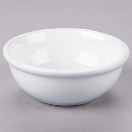 HomeVss Restaurant Value, Stoneware with Rolled Edge, Bright White12oz Nappy Bowl, Case of 36