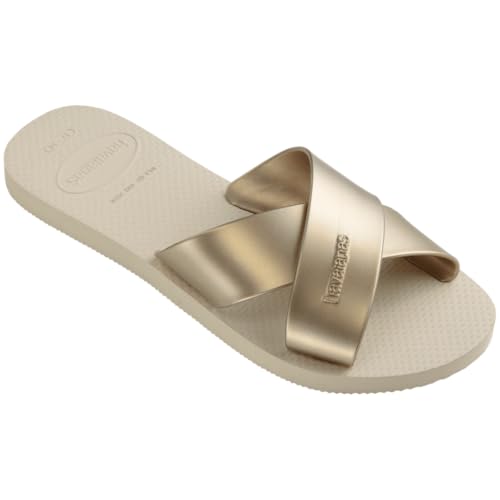 Havaianas womens Aqua Metallic Sandal Beige2