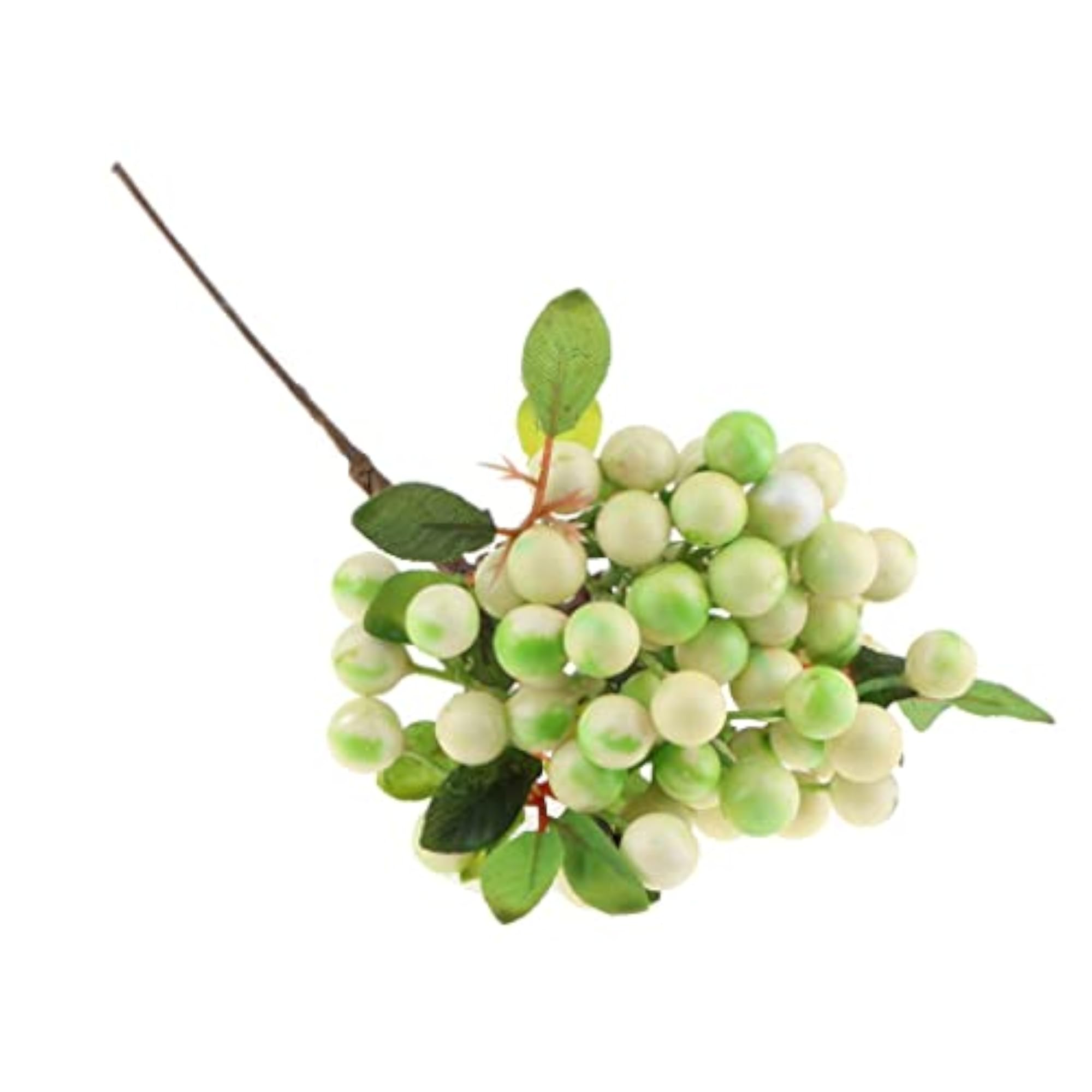 Artificial PVC Plants Fruit Berries Branch Wedding Bouquet Decor White Green