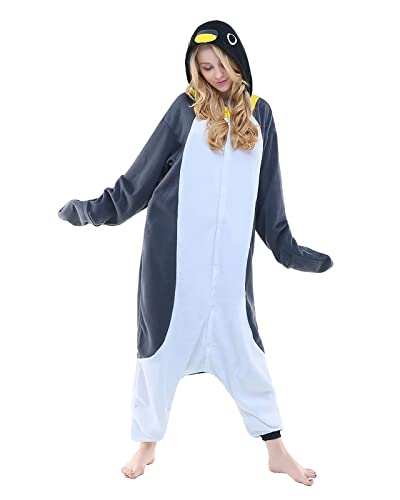 ZKomoL Animali Pigiama Kigurumi Onesie Unisex per Adulti per Feste e Cosplay Costume (L, Penguin)
