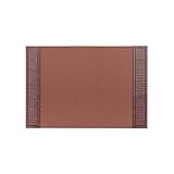 Dacasso Brown Crocodile Embossed Leather Desk pad with Side-Rails, 25.5 by 17.25 Inch