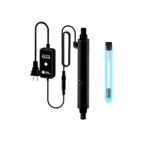 AquarMiracle U - VC Light for Aquarium with Timer, Amphibian in-Line & in-Tank U - V Green Bloom Clean Light, for Aquariums 20-40 Gallons(6W)