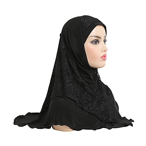 ANKOMINA Women Muslim Hijab Head Wrap Scarf Fashion Lace Head Scarf Headwear Hair Cap Shawl3