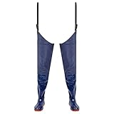 JEATHA Hip Wader Boot Waterproof Fishing Bootfoot Hip Wader Hips Boots with Straps Blue 41