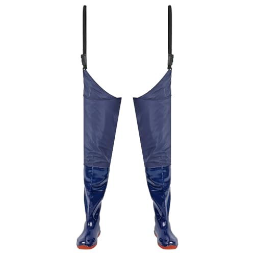 JEATHA Hip Wader Boot Waterproof Fishing Bootfoot Hip Wader Hips Boots with Straps Blue 41