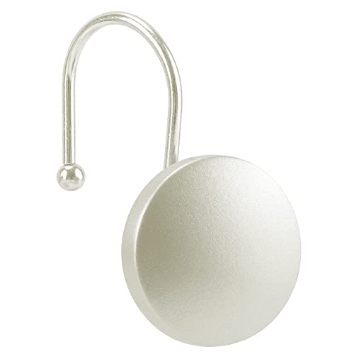 Mejores comprativas On-line Gancho decorativo para Cortina de Baño comprados en linea. 35 Ganchos decorativos para cortina de ducha, estilo simple y moderno, diseño de botones redondos con parte trasera plana, para decoración de baño, níquel