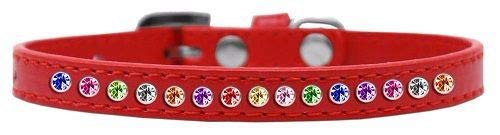 Cristaux confettis rouge 19-26 cm pour collier de petit chien et chat