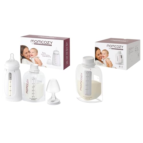Image of Momcozy Portable Disposable Baby Bottle Kit & Momcozy Breast Milk Storage Bags