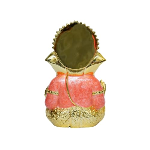 Image of Pearl Pink Mini Labdhi Ganesha Ganesh Ganpati Bappa Idol Statue murti for Car Dashboard, Home Decor, Office & Gifting | Height 3.3 Inch