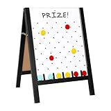 Ilyapa Board - Large Portable Prize Drop Game for Events and Trade Show - 21 x 30 Inch Double Sided - Wooden A-Frame Whiteboard Sign, Eraser