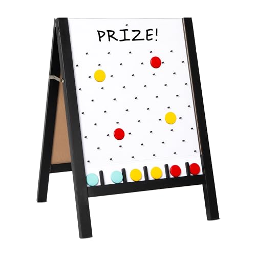 Ilyapa Board - Large Portable Prize Drop Game for Events and Trade Show - 21 x 30 Inch Double Sided - Wooden A-Frame Whiteboard Sign, Eraser