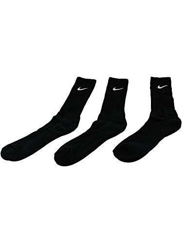 Nike Black/White Performance Cushioned Crew Socks 3-Pack Athletic - L
