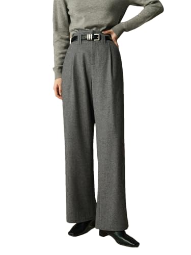 Women Wool Winter Trousers Commuter Wool Blended Straight Winter Thicken Pant