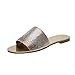 Dasongff Sandales Plates Femme Été Femmes appartements sandales été strass perlé chaussures habillées confortables cristal pantoufles Tongs de Plage et Claquettes de Piscine Femme