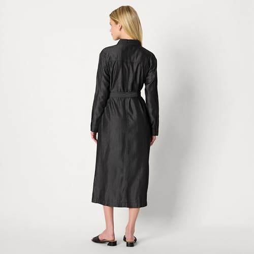 Image of Amazon Essentials Women's Regular-Fit Denim Chambray Long-Sleeve Dress