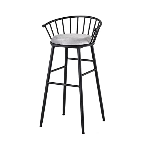 Tabourets de bar en fer forgé de style industriel avec dossier ergonomique - 2