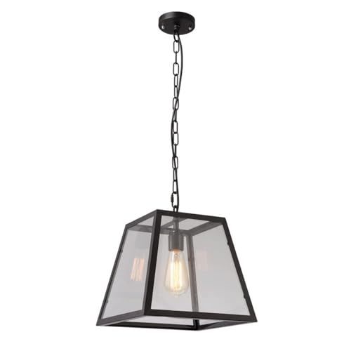 Lampe à suspension industrielle vintage en verre et fer pour restaurant