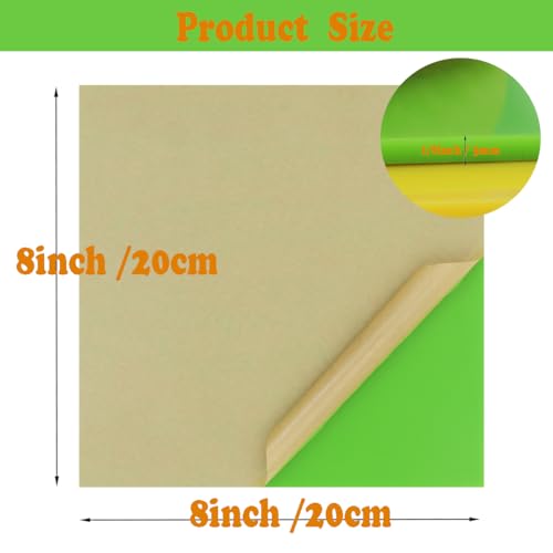 Image of 12 PCS Acrylic Sheet 8 x 8 Inch Opaque Colored Cast Acrylic Sheet 1 /8 Thick for Laser Cutting Engraving Materials, UV Printed Signs, Crafts and DIY Projects.