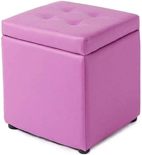 Repose-pieds et poufs avec rangement rose | Tabouret cube gain de place