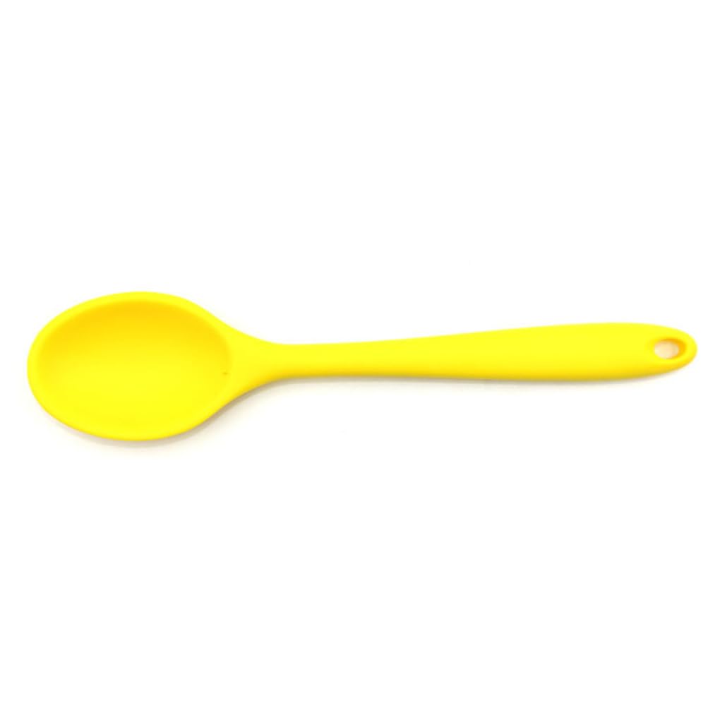 Set di 10 cucchiai in silicone con manico lungo professionale per la casa stoviglie resistenti al calore flessibili per zuppe forniture per ristoranti giallo