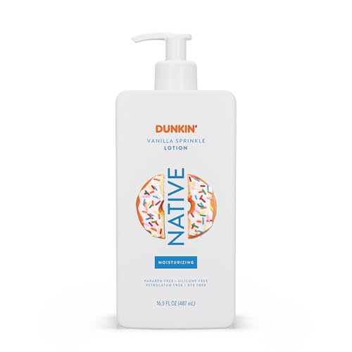Native Body Lotion Dunkin Vanilla Sprinkle Moisturizer for Dry Skin with Plant-Based Ingredients 16.5 oz