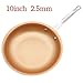 Saucepan 8/10/ 12 Inch Non- Stick Skillet Copper Frying Pan with Ceramic Coating Induction Cooking Frying Pan Oven Dishwasher Saucepan (Color : 8 inches Round) (10 inch 2.2mm lid) (10 Inches Round )