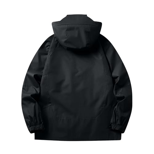 Rain Jacket Men,Rain Jacket Fall Lightweight Waterproof Raincoat Windbreaker Outdoor Hooded Trench Coats4