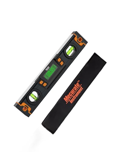 Mecurate 10-Inch Digital Level Portable Electronic Angle Finder with Backlit Display 0.1 Accuracy Magnetic Base 4 Measurement Units Compact Torpedo Smart Level Tool for DIY & Professional Use