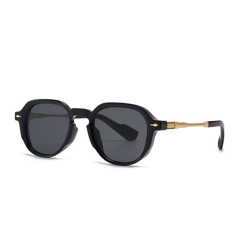 Image of Oval Sunglasses for Women - Rivet Detail Gradient Shades Protection, Vintage-Inspired Fashion Eyewear, Chic Sun Glasses