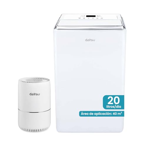 Daitsu - Deshumidificador Aral ADD-20XB | Alta Capacidad 20L/día | Silencioso y Eficiente Clase A | Control de Humedad Ajustable y Drenaje Continuo |Purificador de Aire Holly incluido como Obsequio Daitsu - Deshumidificador Aral ADD-20XB | Alta Capacidad 20L/día | Silencioso y Eficiente Clase A | Control de Humedad Ajustable y Drenaje Continuo |Purificador de Aire Holly incluido como Obsequio
