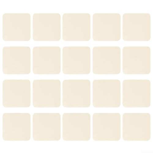 Lot de 20 lingettes souples en peau de chamois pour artistes, travaux manuels et dépoussiérage d'écran Beige et blanc 10 x 10 cm