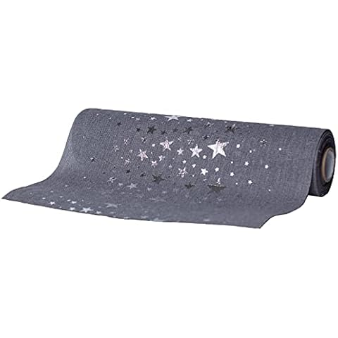 100%Mosel Camino de mesa con estrellas plateadas Cover