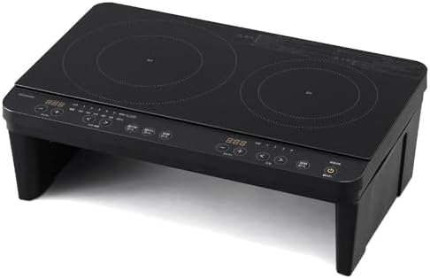 （20:00時点） 【Amazon.co.jp限定】アイリスオーヤマ 2口 IHクッキングヒーター1400W 100V IHコンロ 工事不要(幅55cm×奥行35cm) 脚付き(18cm) 揚げ物 タイマー搭載 セーフティ機能 簡単お手入れ ブラック IHK-WT41SAZ-B