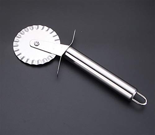 Pastry Ravioli Wheel Cutter, Stainless Steel Single/Double Roller Pizza Slicer Wheel Cutters, Pastry Pasta Pie Crusts Cookies Crimper Cutter Dough Pizza Ravioli Wheel Tools Wavy Edge Blade - Thumbnail 3