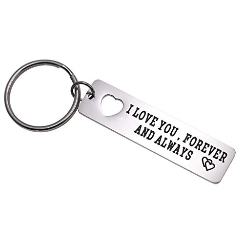 Melix HOME Porte-clés en acier inoxydable avec inscription « I Love You Forever and Always » pour elle et lui - Cadeau d'anniversaire de mariage - Cadeau pour petit ami Cover