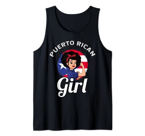 Puerto Rico Bandera Boricua Niña Patriotismo Puerto Rico Camiseta sin Mangas