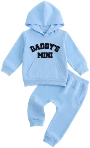 JiAmy Baby Jungen Kleidung Langarm Bekleidungsset Hoodie+Hose Zweiteiler Sweatshirt Set Babykleidung für Neugeborene Kleinkinder 0-3 Jahre