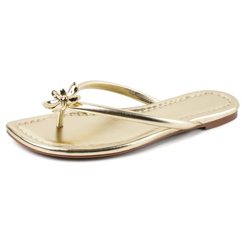 Image of DREAMSTORY Womens Beaded Flip Flops Beach Jeweled Thong Sandals