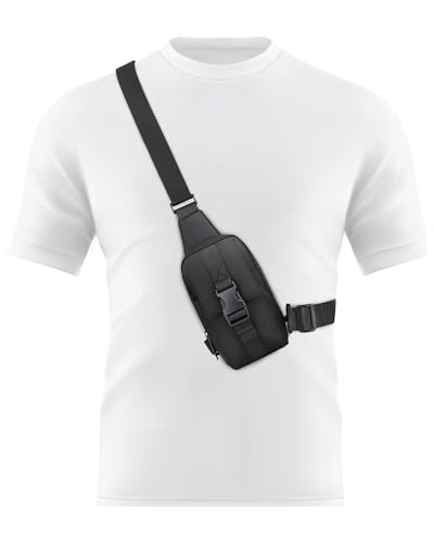 Peicees Small Sling Bag para Hombre, Bolso Táctico Impermeable miniatura 1