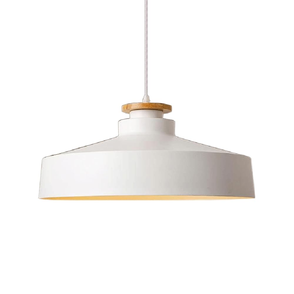 HXYSXHJUO Nordic Industrial Retro Metal Chandelier - Hat-Shaped E27 Pendant Light for Home & Restaurant(White)