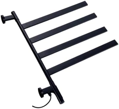 Electric Bath Towel Warmer Heating Towel Shelf Rack Towel Dryer Shelf Rotatable Smart Digital Display Bathroom Accessories (Black)