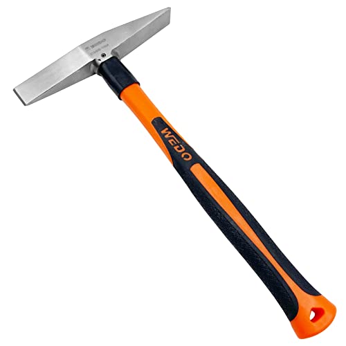 WEDO Marteau de soudeur pour professionnels - 150g,Marteau à piquer en acier inoxydable,Résistant à la Rouille,Manche en fibre de verre