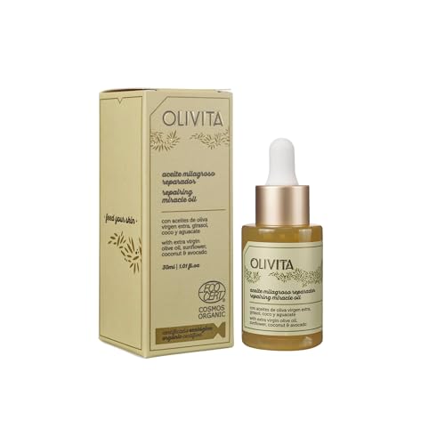 Aceite Reparador Olivita COSMOS La Chinata - Aceite de oliva para piel radiante - Potente hidratación natural - Rico en antioxidantes y vitaminas - Repara y nutre todo tipo de piel - 30ml