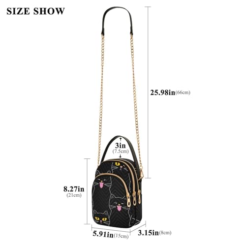 RunningBear Black Cats Crossbody Bags for Women Crossbody Wallet Purse Shoulder Handbag Purse with Chain Strap for Gifts Women3