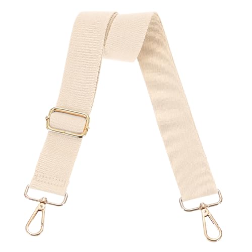 Image of uxcell Wide Shoulder Strap, 3.8cm Adjustable Purse Strap Replacement Crossbody Strap for Shoulder Bag Handbag, Beige, Light Gold Pull Core Buckle