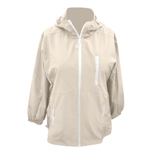 Chaqueta de lluvia para mujer cortavientos ligera con ajuste ajustado 4