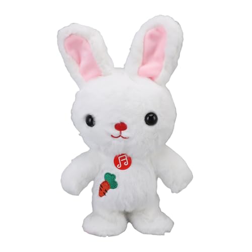 Rengue Juguete de Conejito Parlante, Figuras de Juguete Interactivas de Peluche con Parlantes Incorporados para Niños, Reproduce Música y Bailes, Jugar y Comodidad de Conejito Parlante,