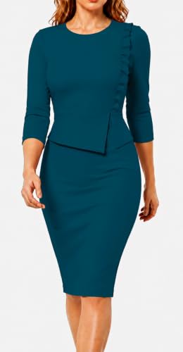 Image of ZVO Midi Dress for Women Church Dress Office Work Bodycon Pencil Dresses