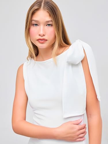 Image of CIDER Women Summer Maxi Dresses Sleeveless Wedding Guest Dress Bowknot Boat Neck Formal Gown